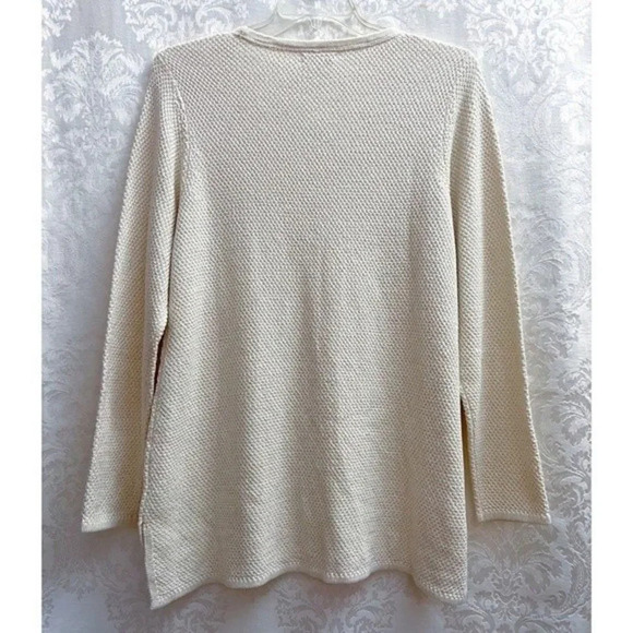 Charter Club Womens NWT Beige Knit Sweater With Metallic Thread Plus Size 0X New - Picture 4 of 7